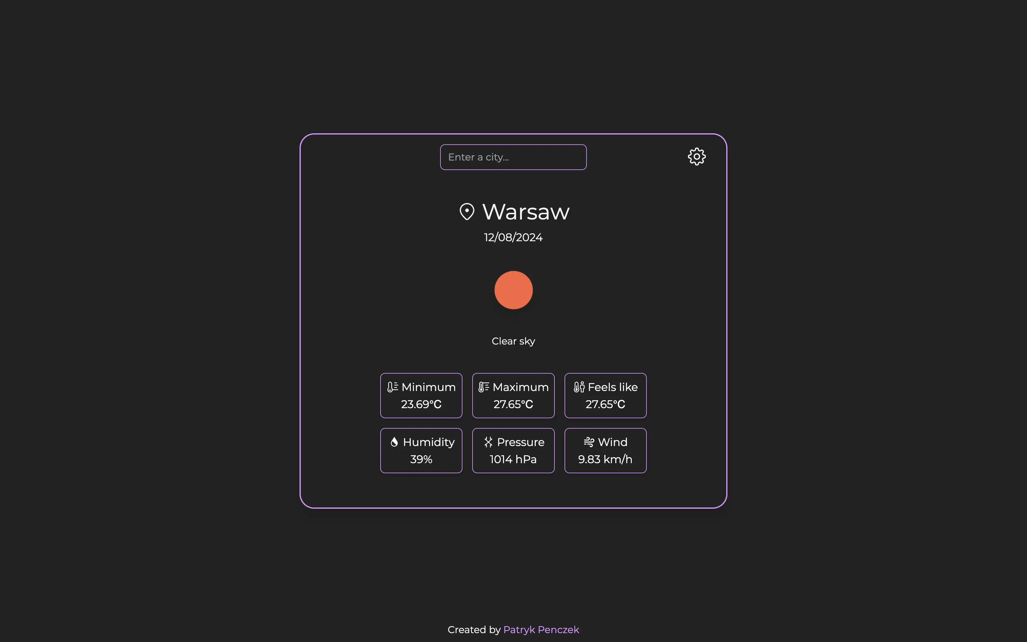 Zdjęcie projektu Weather App